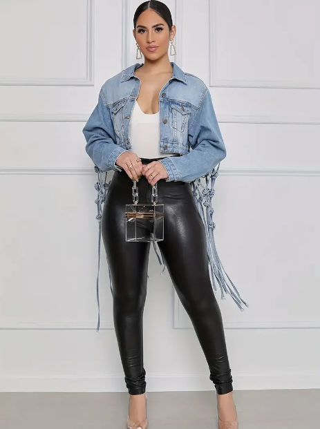 Tassel Hem Denim Jacket