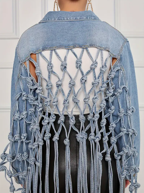 Tassel Hem Denim Jacket