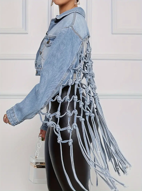 Tassel Hem Denim Jacket