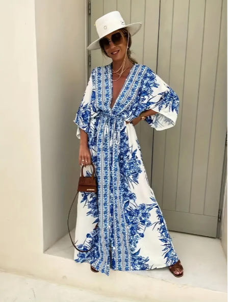 Floral Print V-Neck Dress