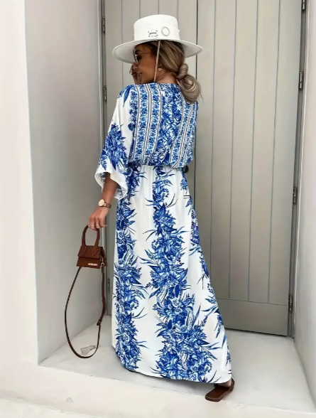 Floral Print V-Neck Dress