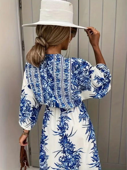 Floral Print V-Neck Dress