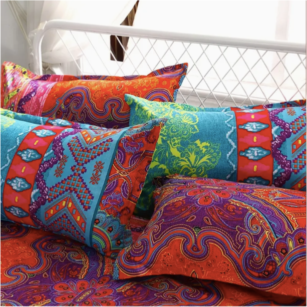 3pcs Boho Striped Bedding Set