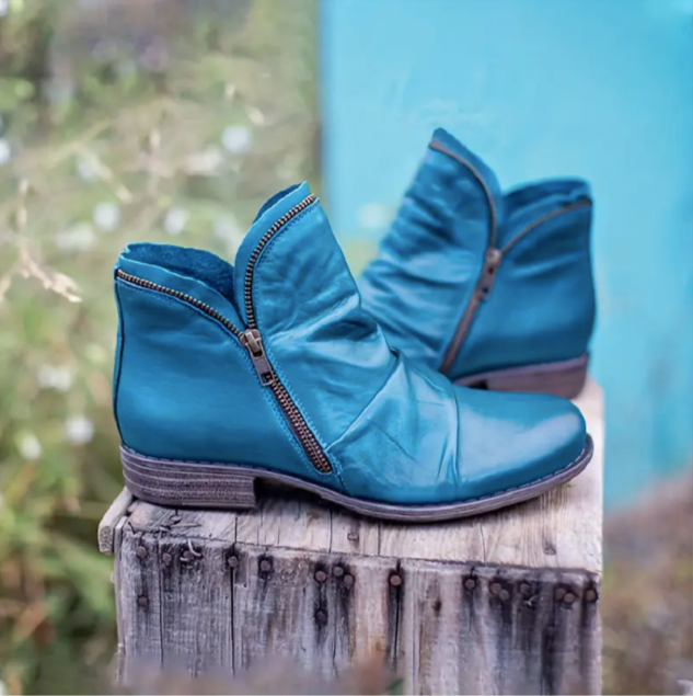 Double Zipper Ankle Boots