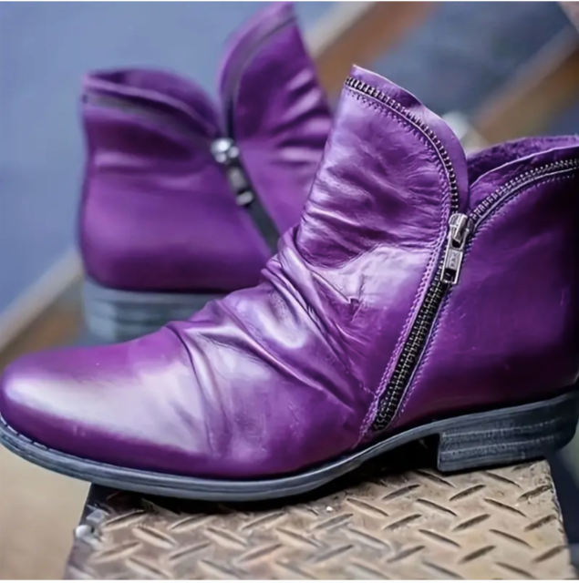 Double Zipper Ankle Boots