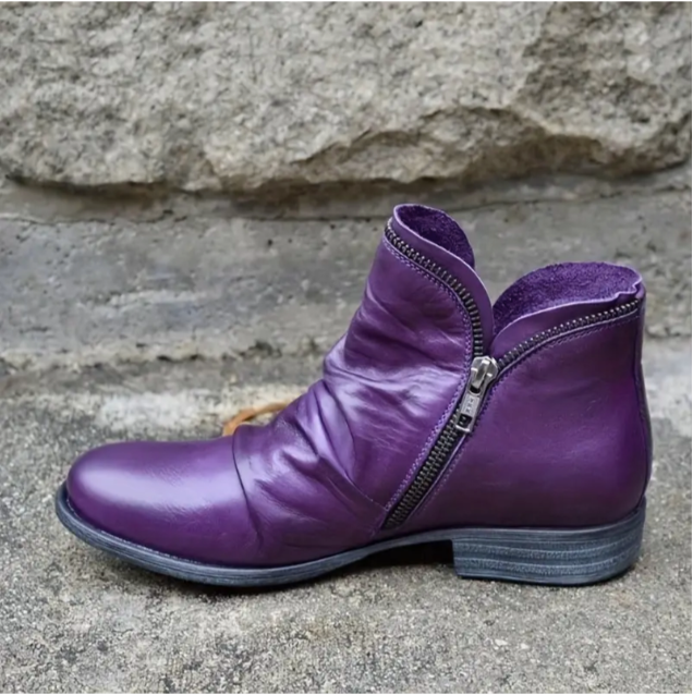 Double Zipper Ankle Boots
