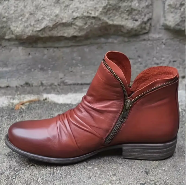 Double Zipper Ankle Boots