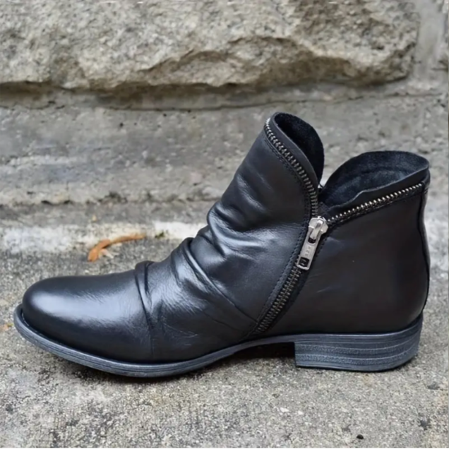 Double Zipper Ankle Boots