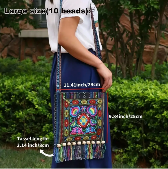Ethnic Style Embroidered Crossbody Bag