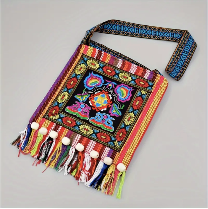 Ethnic Style Embroidered Crossbody Bag