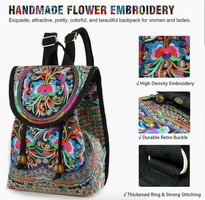Stylish Floral Embroidered Backpack