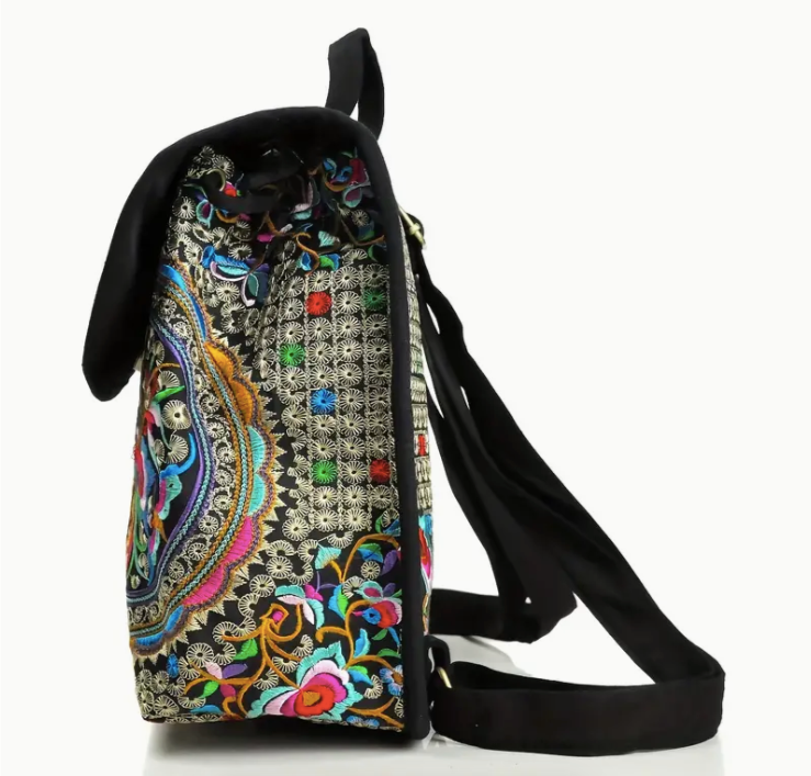 Stylish Floral Embroidered Backpack