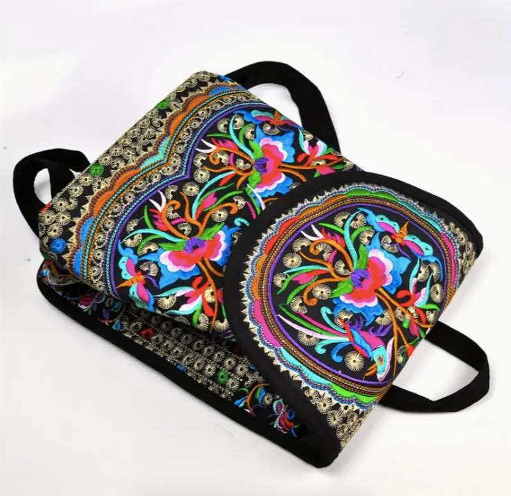 Stylish Floral Embroidered Backpack