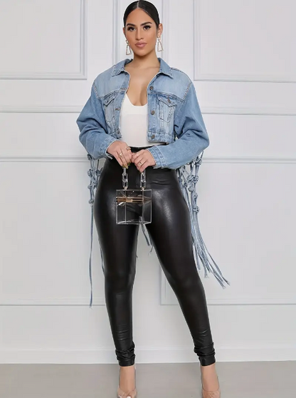 Tassel Hem Denim Jacket