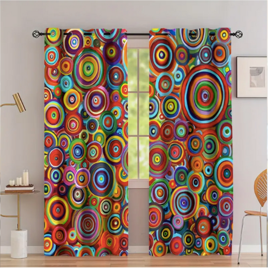 Boho Geometric Polka Dot Curtains