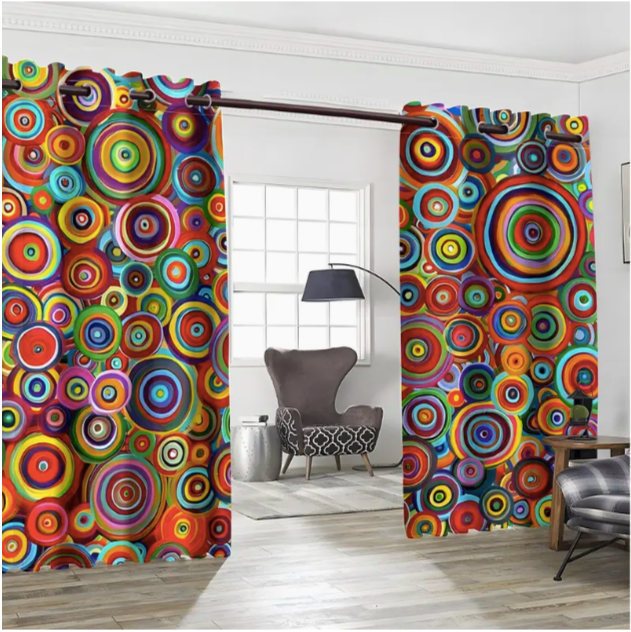 Boho Geometric Polka Dot Curtains