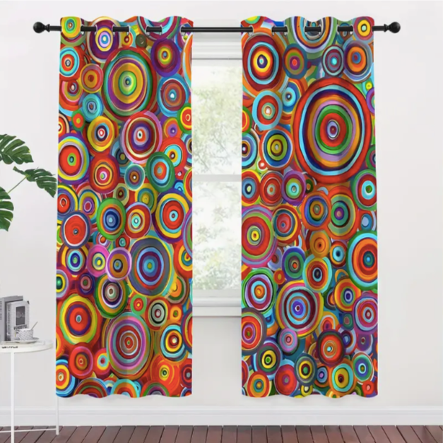 Boho Geometric Polka Dot Curtains