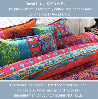 3pcs Boho Striped Bedding Set